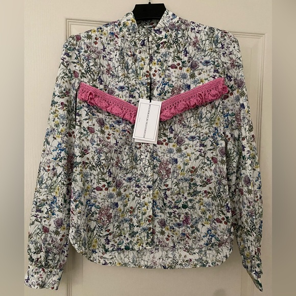 Michaela Buerger Floral Button Down Shirt cottagecore flowers garden lolita - Picture 1 of 7